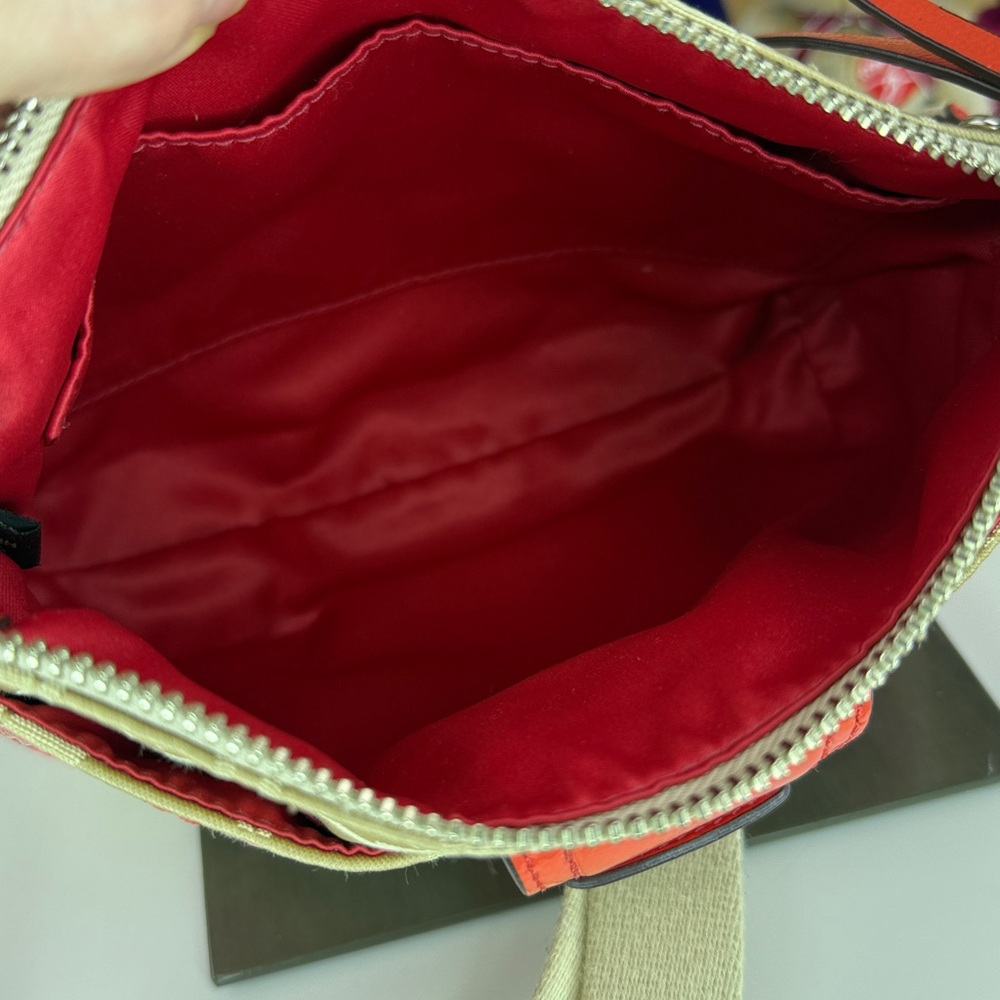💥COACH - RARE Poppy Khaki Signature Coral Flower Sequin Crossbody Bag - 45U099 - Picture 11 of 13